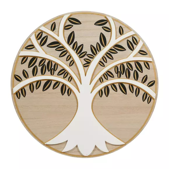 Máscara de madera Árbol de la Vida Blanco 2
