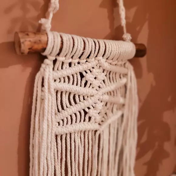 Décoration murale Macramé coton Beige 2