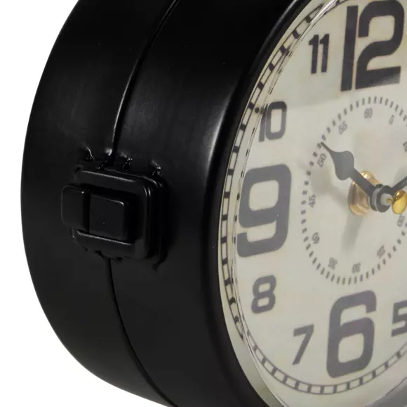 Reloj de pared metal Station Negro 2