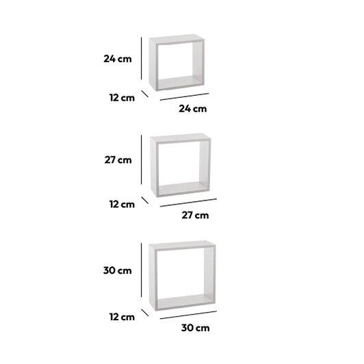 Lot de 3 étagères Cube Blanc Grand modèle 7