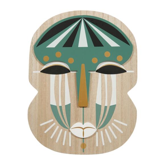 Maschera in legno  Viso  Verde 2