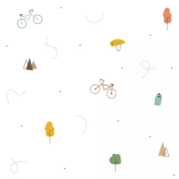 Papel pintado adhesivo (130 x 260 cm) Bicicleta Multicolor 3