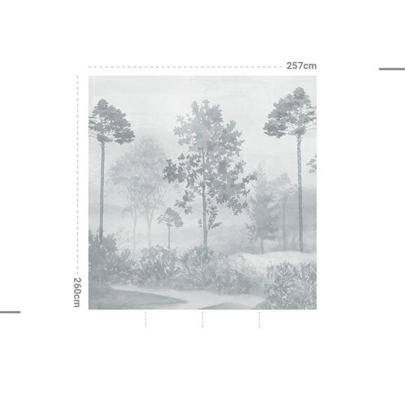 Carta da parati adesiva (257 x 260 cm) Lost Forest Blu 2