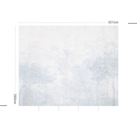 Fotobehang zelfklevend (321 x 260 cm) Dream Forest Blauw 2