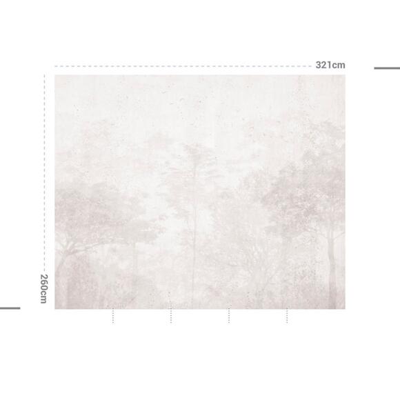 Carta da parati adesiva (321 x 260 cm) Dream Forest Grigio 2