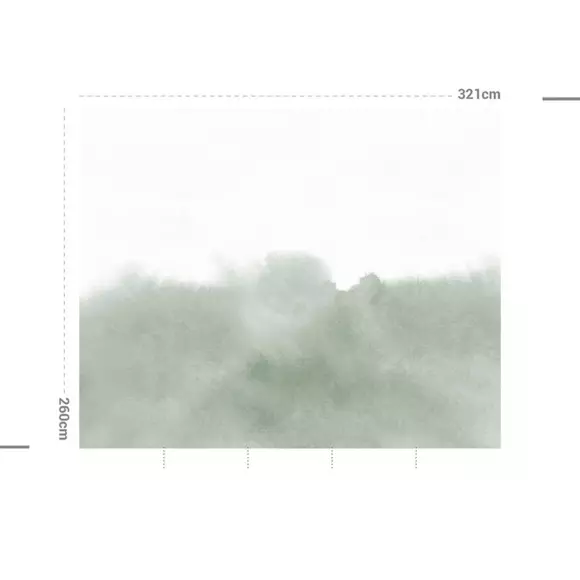 Décoration murale adhésive (321 x 260 cm) Smoke Dream Vert 2