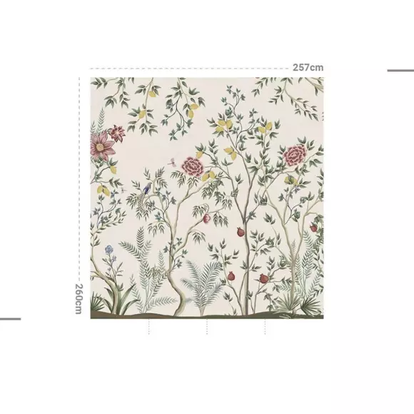 Papel pintado adhesivo (257 x 260 cm) Chinoiserie Multicolor 2