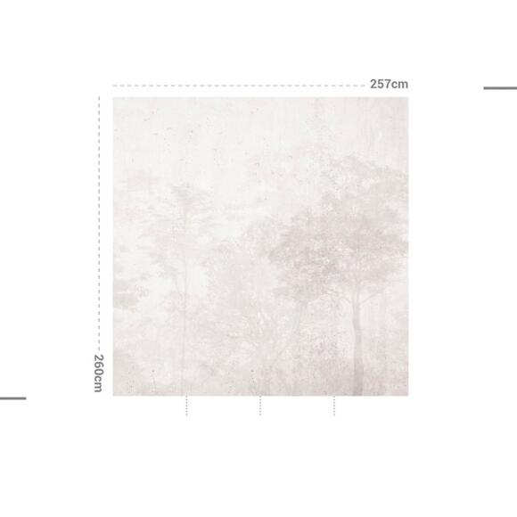 Carta da parati adesiva (257 x 260 cm) Dream Forest Grigio 2