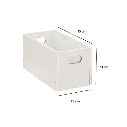 Caja de almacenamiento (15 x 31 x 15 cm) Mano Blanco 3