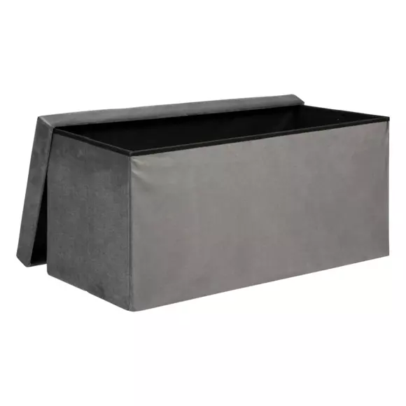 Pouf de rangement double Lilou Gris 3