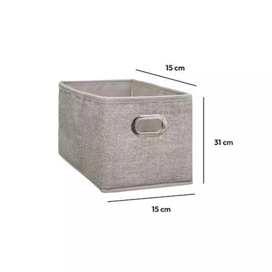 Cesta de almacenamiento (15 x 31 cm) Helena Beige moteado 2