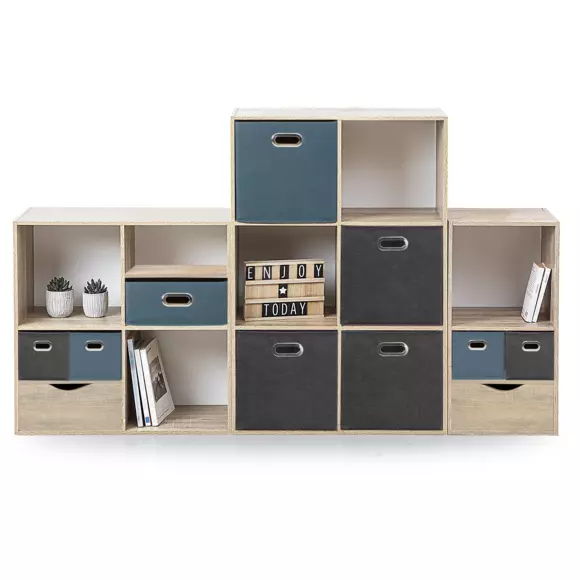 Panier de rangement (15 x 31 cm) Helena Gris anthracite 2