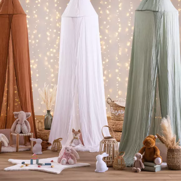 Cielo de cama gasa de algodón Infantil Lili Verde