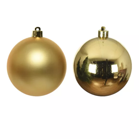 Set van 6 kerstballen (D80 mm) Alpine Goud