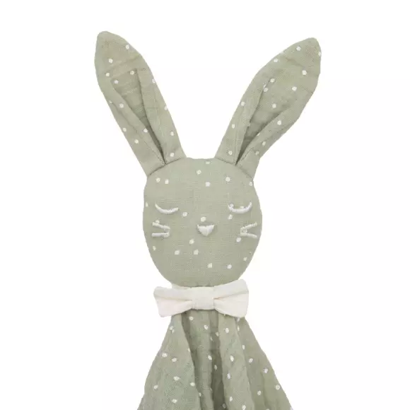Doudou bébé Lapin Vert 2
