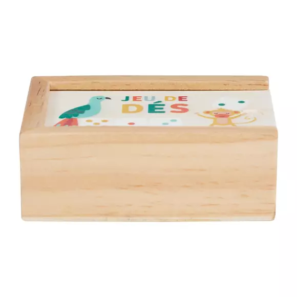 Juego de dados de madera multicolor
