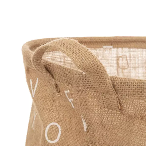 Cesta de juguetes en en yute Alphabet Beige 2