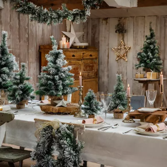 Tafel kunstkerstboom Edmonton H45 cm besneeuwd groen 2