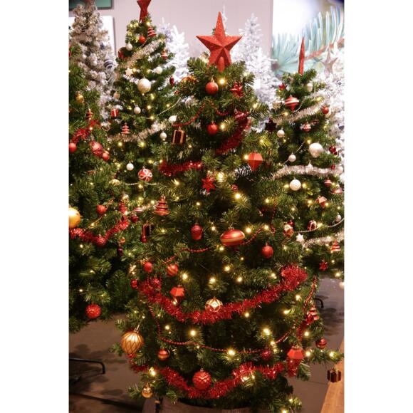Albero di Natale artificiale illuminato Royal addobbato Verde/ Alt. 150 cm Bianco caldo 2