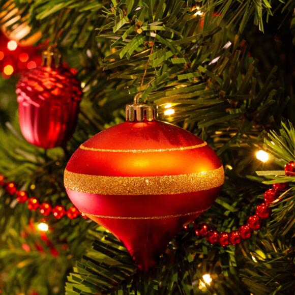 Künstlicher Weihnachtsbaum mit Beleuchtung & Baumschmuck Royal Grün H150 cm Warmweiß 3