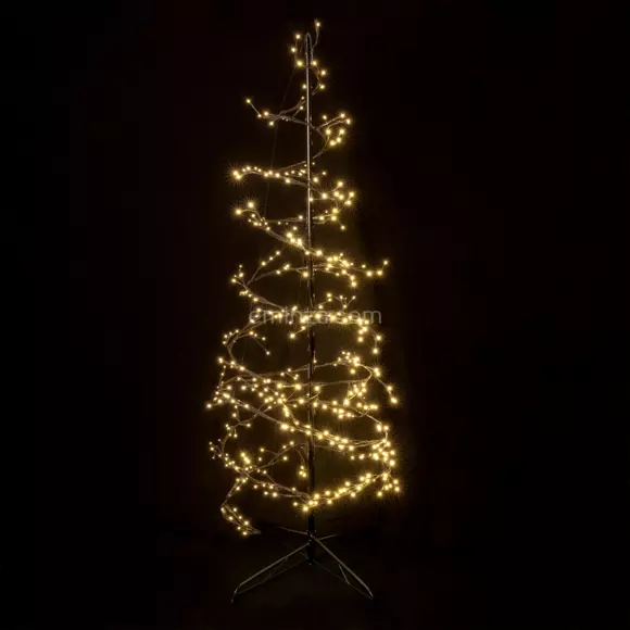 Sapin hélice lumineux Spiralis Noir H180 cm Blanc chaud 2