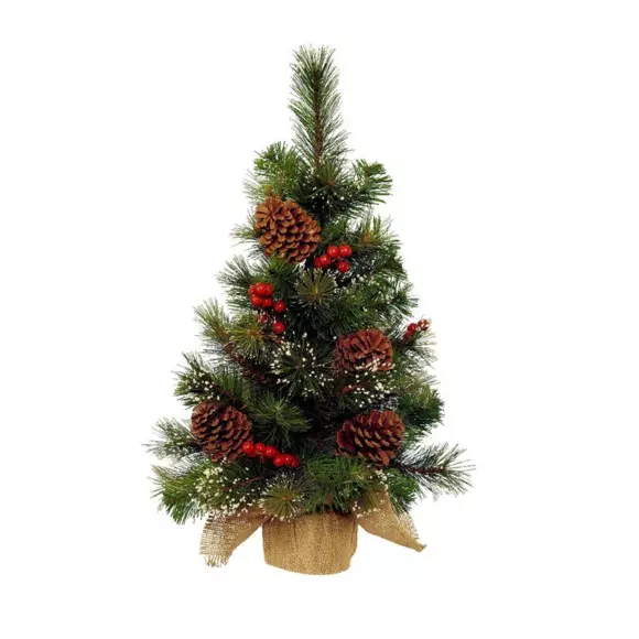 Sapin artificiel de table Pomme de pin H60 cm Vert enneigé 3