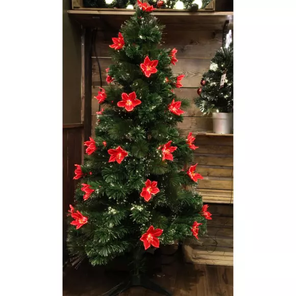 Árbol artificial de Navidad con luces en fibra óptica México Alto 120 cm Blanco cálido 2