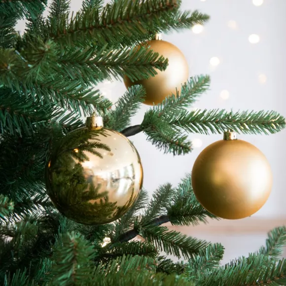 Lote de 4 bolas de Navidad (D100 mm) Alpine Oro 2