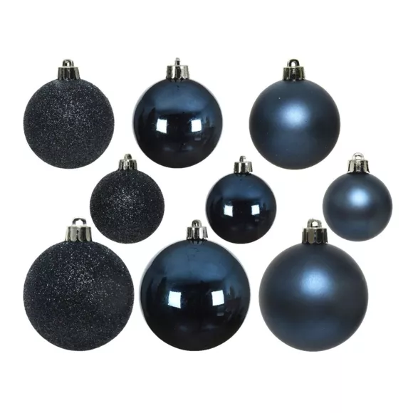 Set van 30 kerstballen Alpine assortiment donkerblauw 2