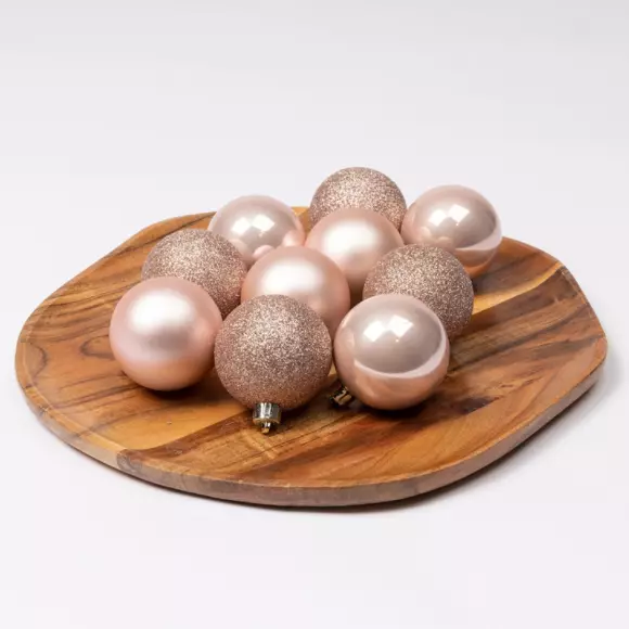 Lot de 30 boules de Noël assorties Alpine Rose poudré 3
