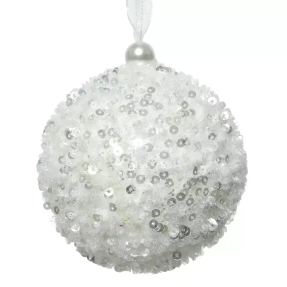 Lote de 12 bolas de Navidad (D80 mm) Fun Blanco 2