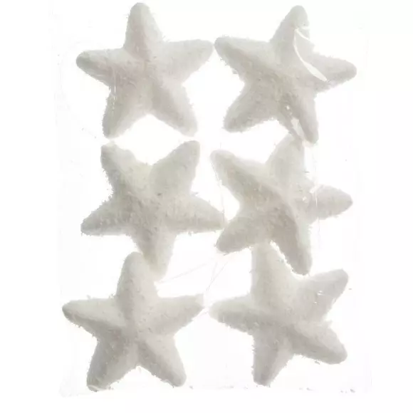 Lote de 6 estrellas de Navidad estrellas Blanco 2