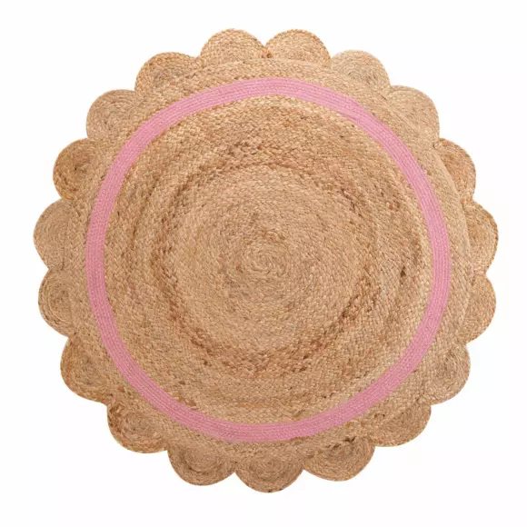 Alfombra en yute (90 cm) Rosaly Rosa 2