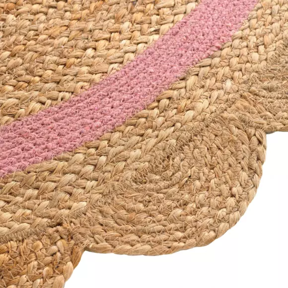 Vloerkleed jute (90 cm) Rosaly Roze 3