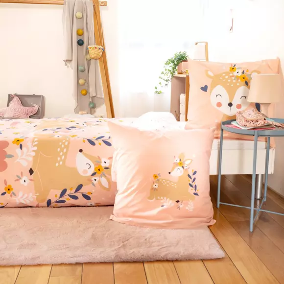 Housse de couette et une taie enfant coton (140 cm) Deer Rose 2