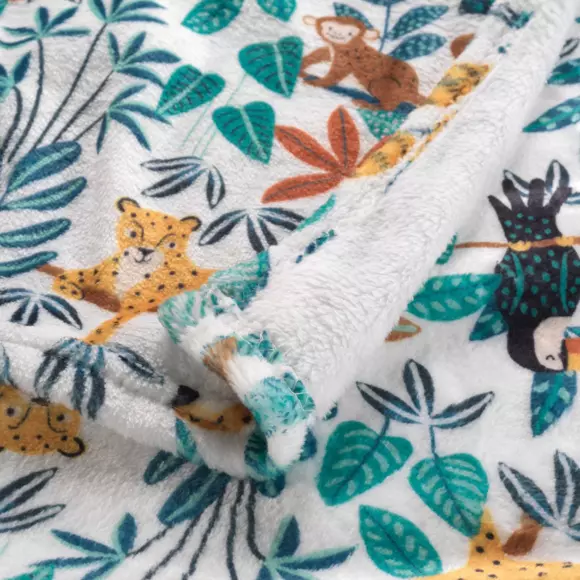 Manta suave (150 cm) Jungle story Verde 3