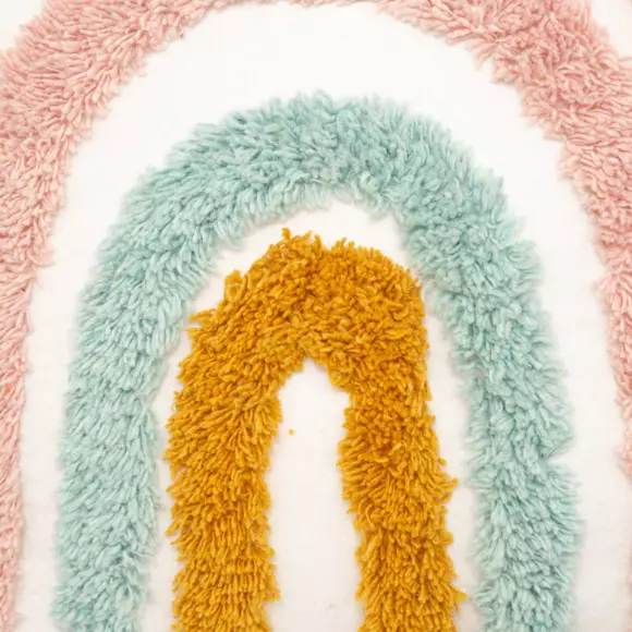 Coussin carré enfant Arc en ciel Multicolore 2