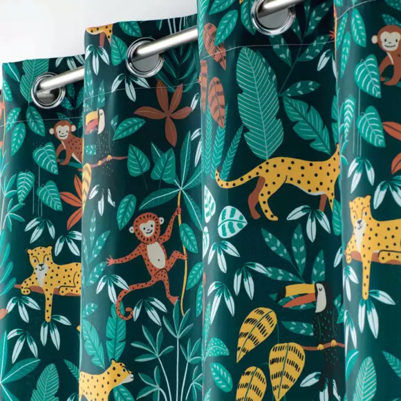 Cortina Semi-opaca (140 x 280 cm) Jungle story Azul 3