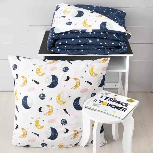 Funda nórdica y una funda para almohadón en algodón superior (140 cm) Astral Azul 2