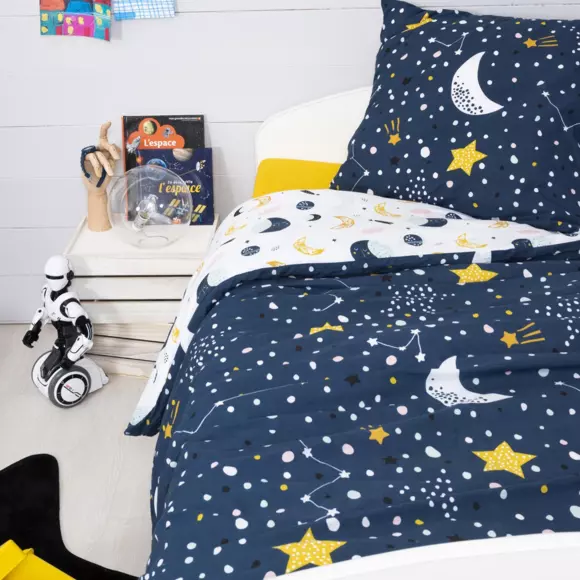 Funda nórdica y una funda para almohadón en algodón superior (140 cm) Astral Azul 3