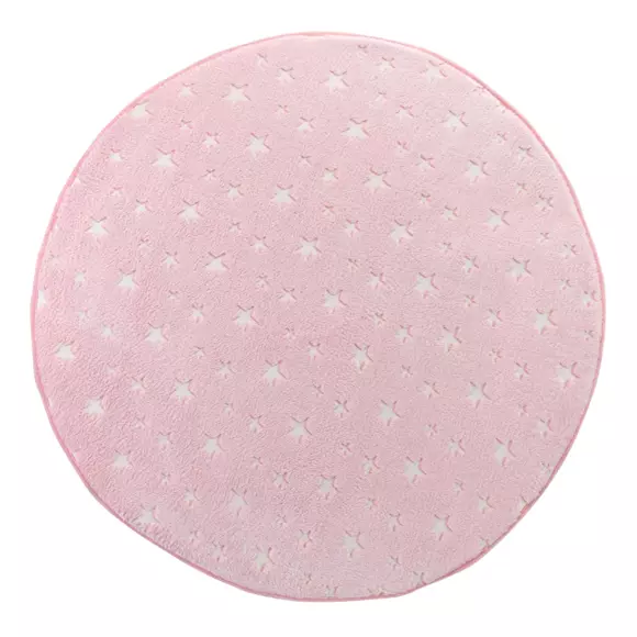 Alfombra fosforescente redonda (90 cm) Fluo Night Rosa 2