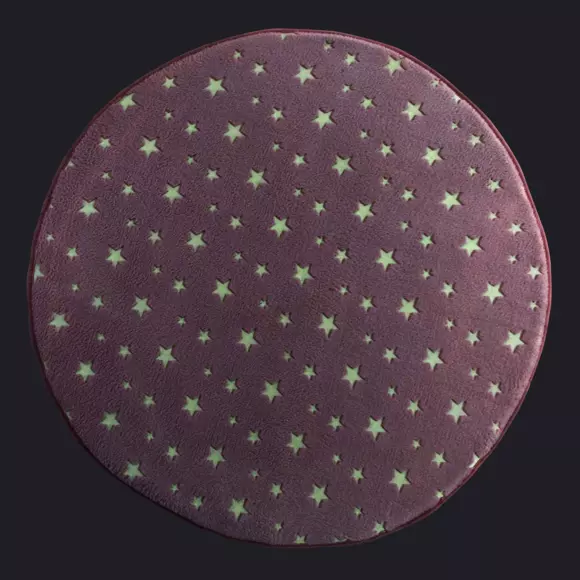 Alfombra fosforescente redonda (90 cm) Fluo Night Rosa 3