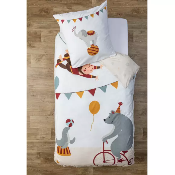 Funda nórdica y una funda Infantil algodón (140 cm) Circus Multicolor