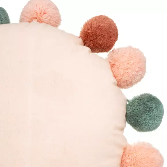 Coussin rond enfant (30 cm) Pompons Multicolore 2