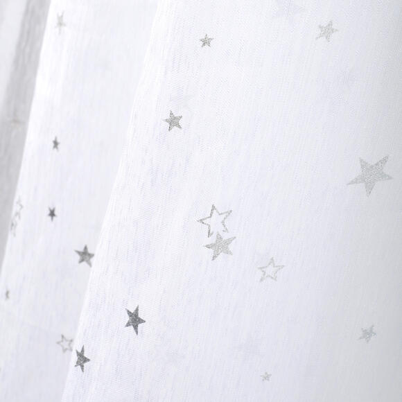 Gardine (140 x 260 cm) Sterne Weiß 127