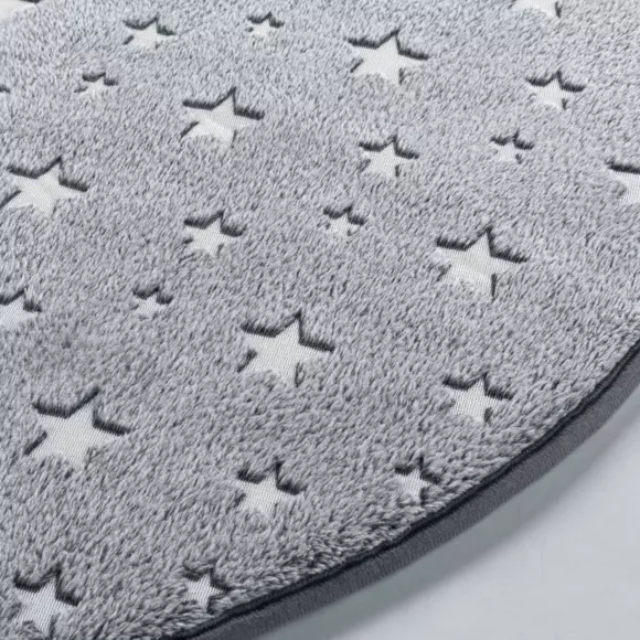 Alfombra fosforescente redonda (90 cm) Fluo Night Gris 2