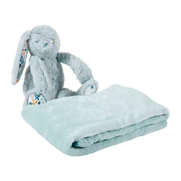 Manta suave (90 cm) y peluche Conejito Azul 2