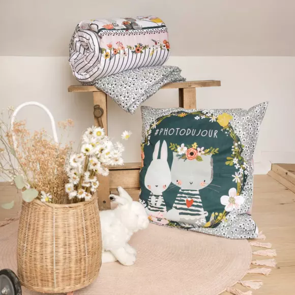 Funda nórdica y dos fundas para almohada algodón (200 cm) Jardinage Multicolor 3
