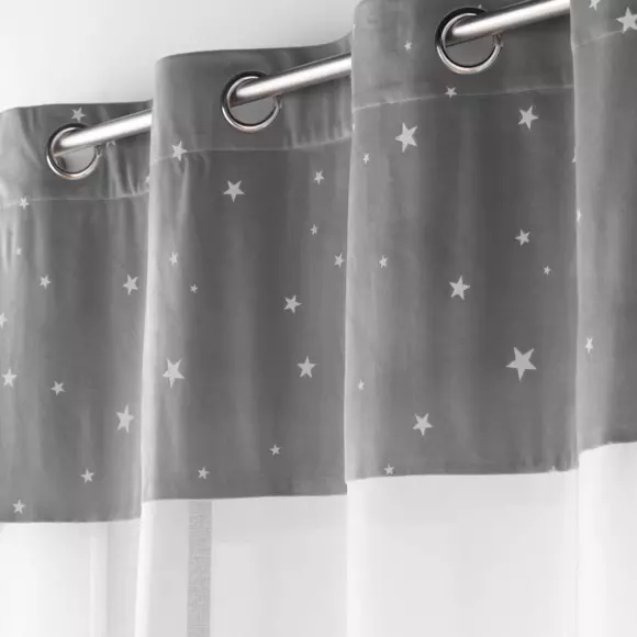 Visillo fosforescente (140 x 240 cm) Moonlight Gris 3