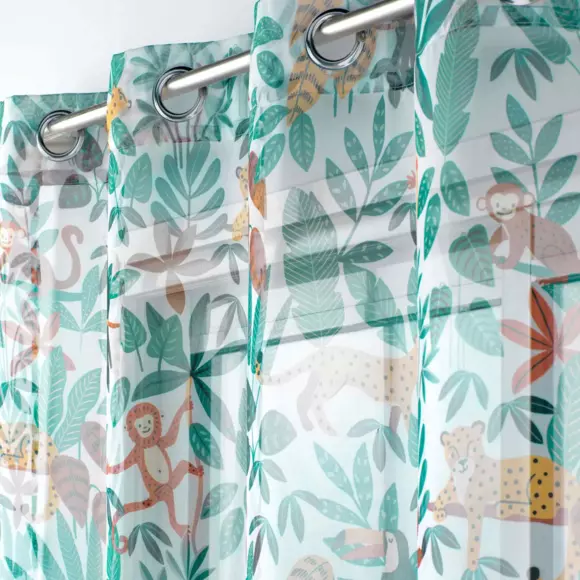 Visillo (140 x 280 cm) Jungle story Blanco 2